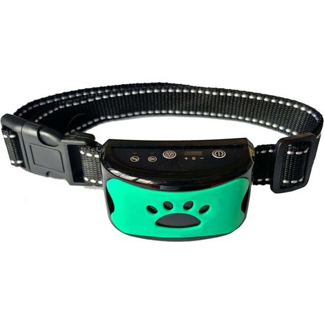Wiederaufladbares Anti-Bell-Halsband für Hunde, Trainingshalsband für kleine, mittelgroße und große Hunde mit 2 Vibrations- und Tonmodi und 7 Empfindlichkeitsstufen, hellgrün (1/5)