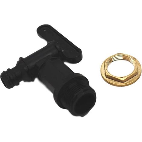 Robinet pour réservoir en plastique de 1000 L, adaptateur pour conteneur de stockage d'eau IBC, adaptateur pour robinet de tuyau d'arrosage, pour récupérateur d'eau de pluie, réservoir de carburant (1/4)