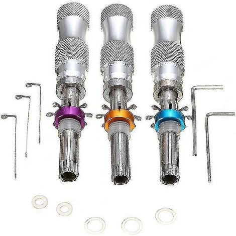 Ensemble de 3 outils de serrurier à 7 goupilles, crochet tubulaire allongé avancé pour cadenas, outil de crochetage en croix, crochet tubulaire (couleur aléatoire) (1/2)