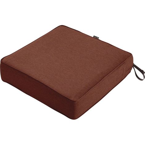 Coussin carré pour Chaise Longue 12,7 cm d'épaisseur Coussin de terrasse Robuste avec Revers résistant à l'eau Rouge henné chiné 63,5 x 63,5 x 12,7 cm (1/5)