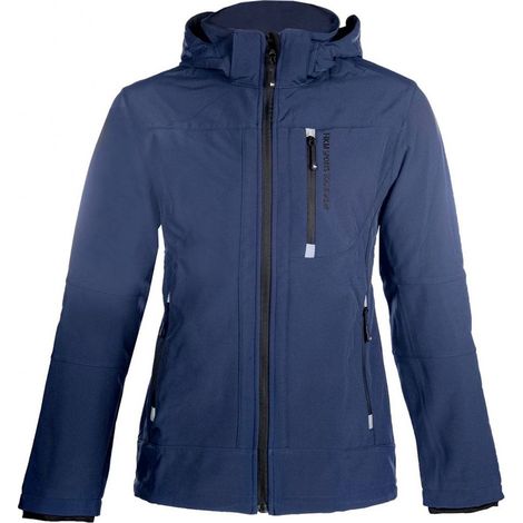 Giacca equitazione Uomo in tessuto tecnico Softshell impermeabile e resistente al vento: S, blu scuro (1/5)