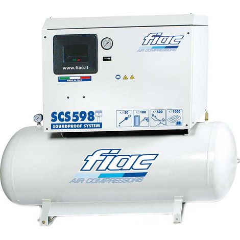 COMPRESSORE ARIA FIAC SCS 598/300 INSONORIZZATO A PISTONE 270lt 5.5 HP 4KW (1/2)