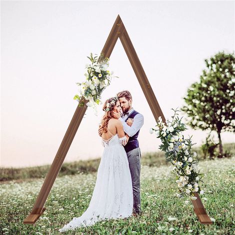 Arco Boda Madera Champetre Triángulo 3.1 x 1.7M Decoración de ceremonia Fiestas UNHO (1/5)