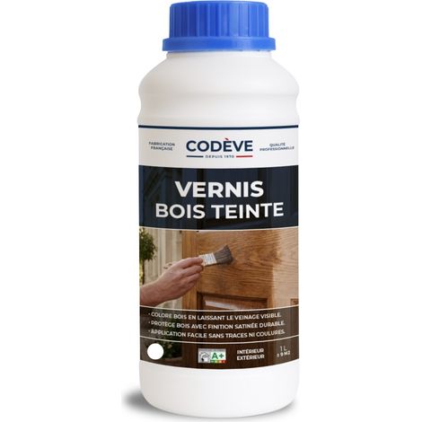 Vernis Teinte Bois - 1 L   - Codeve Bois - Pin orégon - Pour La Décoration D'un Bardage, Persienne, Volet, Huisserie Ou Fenêtre.