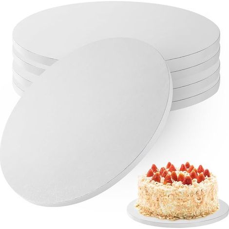 Base para pastel, 5 piezas Ø15 cm, Base para pastel, Plato de cartón para pastel, Base para pastel, Plato blanco para pastel, Platos de postre (1/5)