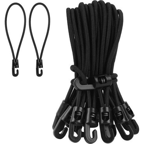 Schnellverschlussgurte – 20er-Pack – Elastische Kordeln – Spanngurte – Elastische Kordeln mit Haken – Gepäckgurte – Elastische Kordel – Elastisches Seil – Gummiseil – Gurt (1/5)