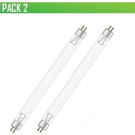 Tube Stérilisateur Germicide UV 8W, Lumière Désinfectante Ultraviolette, Tubes Fluorescents UV, Lampe Ultraviolette, 28,5 x 1,6 cm (8 Watts T5, Pack 2) (1/4)
