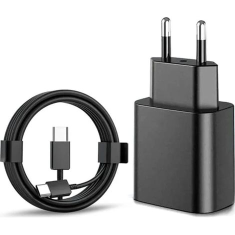 Offre spéciale : Chargeur rapide 45 W pour Samsung USB-C avec câble de 2 m, noir, 1 unité. Adaptateur de charge rapide pour téléphones Galaxy S22, S23 et Ultra.