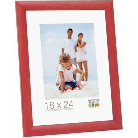 Cadre Bois Couleur Rouge Photo 30x40cm S40CL4 (1/3)