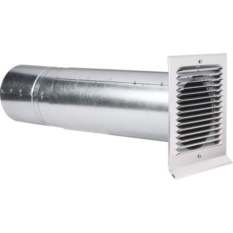 Anjos Ventilation – Prise d'air de traversée de mur avec clapet anti-retour – Diamètre 125 mm – Pour murs de 300 à 450 mm d'épaisseur