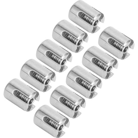 Lot de 10 Pinces Croisées en Acier Inoxydable pour Câble Garde-Corps, Fixation M10 4mm/0,16in Intérieur Extérieur (1/5)