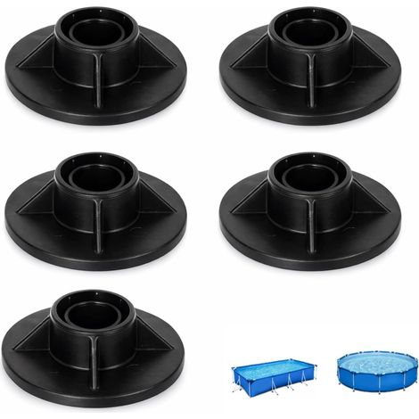 5 Pièces Capuchon de Jambe de Pied, P61010 Support d'extrémité de Jambe de Cadre de Pied en Plastique pour Piscine Hors Sol, Capuchons de Support Verticaux pour Piscine (1/5)