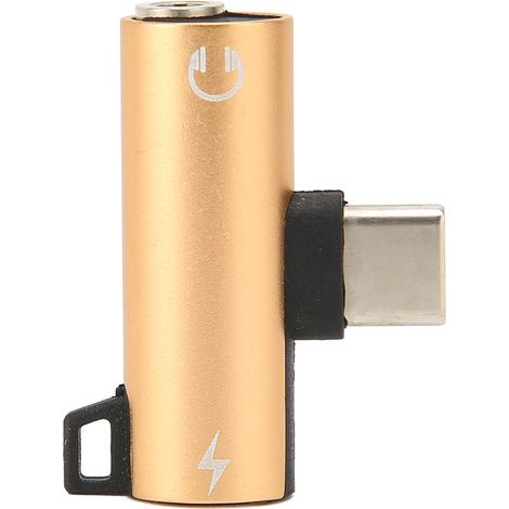 Adaptateur USB-C vers Jack 3.5mm Casque Chargeur 2 en 1 HIFI Audio avec Charge Rapide PD (Or) (1/5)