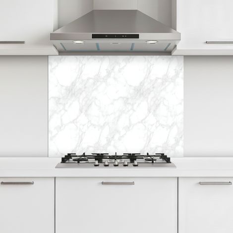 CRÉDENCE CUISINE Minimaliste - Veines blanches - veines grises 80x60 cm