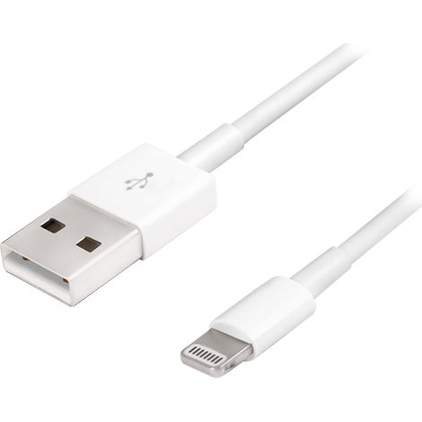 Câble Lightning pour iPhone certifié MFi, 1 m, USB A, blanc - Câble de charge et de synchronisation Apple 8 broches