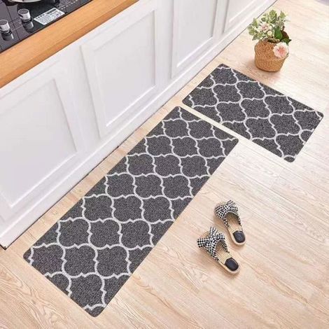 Tapis Cuisine Antidérapant Lavable en Machine Tapis de Bain Motif Marocain Paillasson Tapis de Sol Cuisine (2 (1/4)