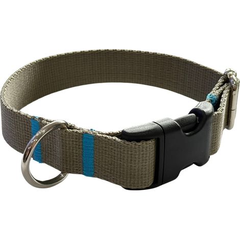 Hundehalsband 2 cm mit verstellbarem Schnallenverschluss, olivgrün, Größe S: 26–35 cm (1/4)