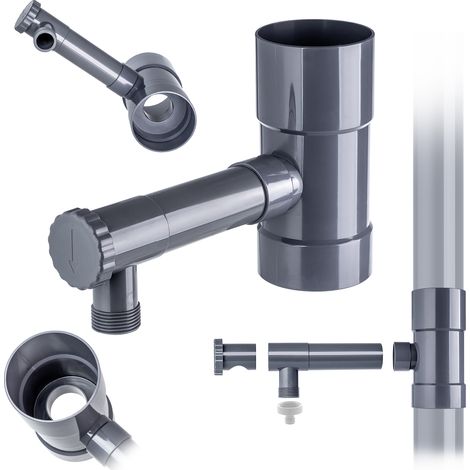 KADAX Regenwassersammler mit 80mm Ventil - grau IBCLZ1-080 K10751