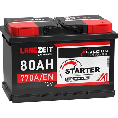 Langzeit Starter Autobatterie 80Ah 12V