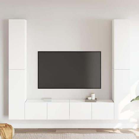 Ensemble de meuble TV 6 pcs pour Salon - Armoire TV Blanc Aggloméré BV850433 - BonneVie (1/5)
