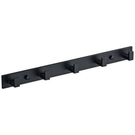 Coat hooks, bar with 4/5/6 stainless steel hooks, wall-mounted coat rack, XU, multi-purpose for bathrooms, kitchens, hallways and bedrooms indoors/outdoors, (5 XU, KZ hook -