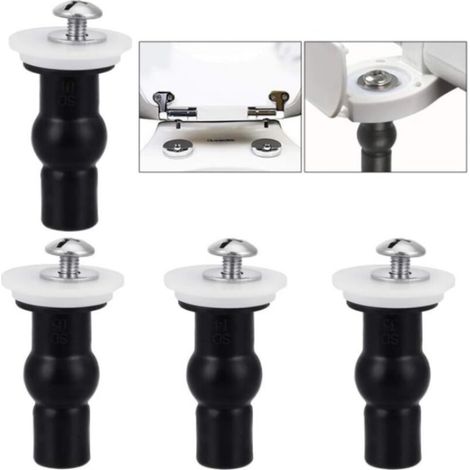 4 supports extensibles en caoutchouc avec vis, compatibles avec toutes les toilettes - noir (1/5)