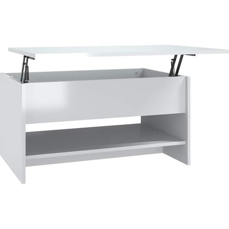 Maison Exclusive - Couchtisch Hochglanz-Weiß 80x50x40 cm Holzwerk