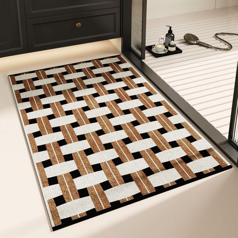 Tapis rectangulaire en terre de diatomées 50×80 cm, tapis absorbant pour entrée et salle de bain