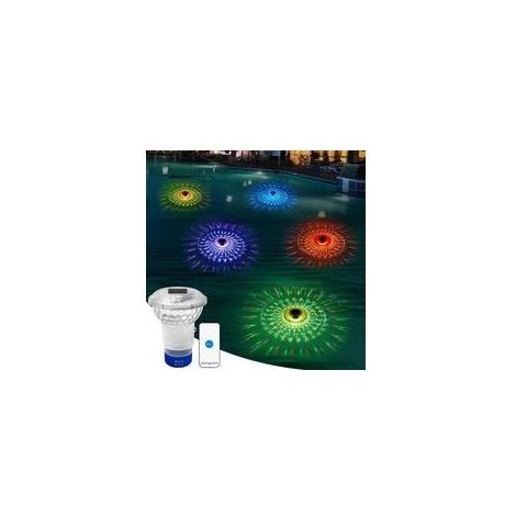 Schwimmender Chlorspender mit Thermometer, digitaler Chlordiffusor mit Solarleuchte, per Knopfdruck bedienbarer Chlorschwimmer (1/5)