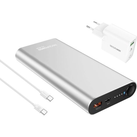 RealPower REALPOWER PB-20000 PD Pro Powerbank (batterie supplémentaire) 20000 mAh argent (1/4)