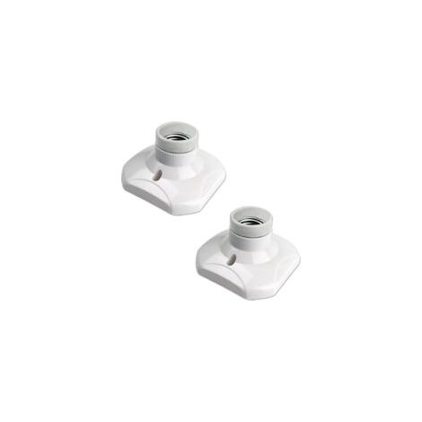 Douille de Plafonnier E27 à vis pour Lampe Murale Mur Intérieur, AC 230V, Support pour Ampoule LED E27, Base Plastique Culot E27 pour Plafond de Garage Atelier, lot de 2 - Crezuo (1/4)