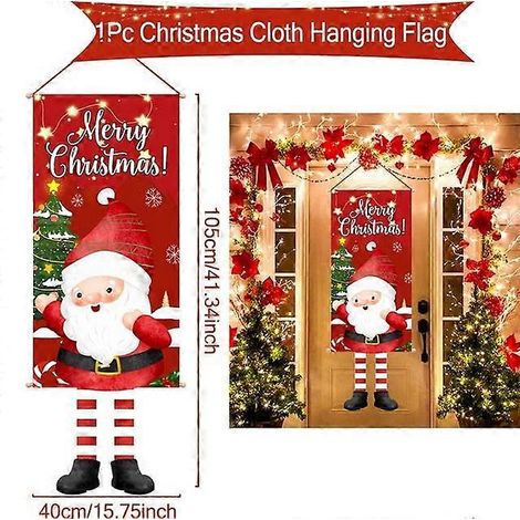 Décoration de Noël suspendue : guirlande, bannière, décoration de porte, ornements de Noël, cadeaux de Noël, style Nouvel An 16 (1/5)