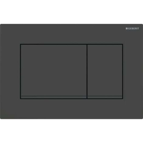 Plaque de déclenchement Geberit Sigma20 (ex Sigma30) square pour rinçagedouble touche: noir mat laqué, revêtement facile à nettoyer, noir (1/5)