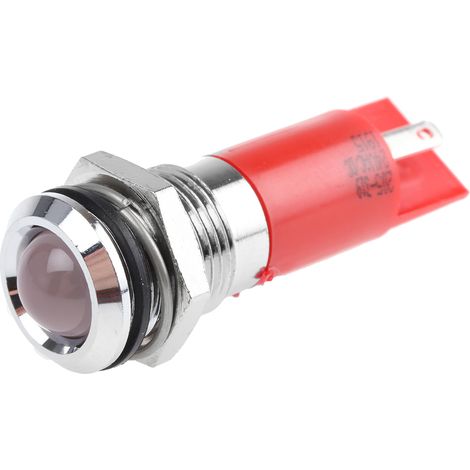 Voyant LED lumineux Rouge RS PRO, dia. 14mm, IP67 ( Prix pour 1 )