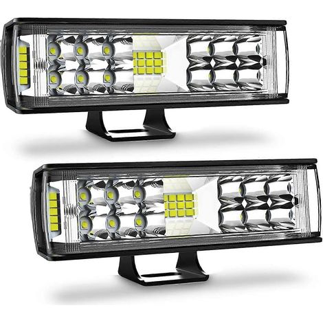 Barre lumineuse de travail LED ANMINGPU 12V/24V pour véhicules tout-terrain 4x4, feux antibrouillard, camions, Lada, Niva, quads, bateaux, SSV (2 pièces) (1/5)
