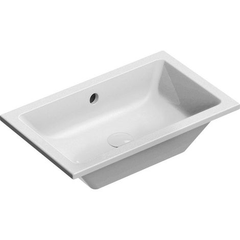 Vasque sous plan KUBE X en céramique 60x37cm, blanc ExtraGlaze (1/5)