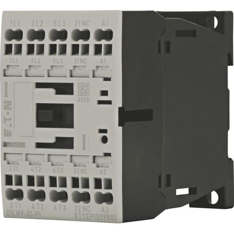 Eaton Contactor de potencia, 3 polos, 380 V 400 V 4 kW, 1 NC, 24 V DC, accionamiento de corriente continua, bornes Push-in, 199238