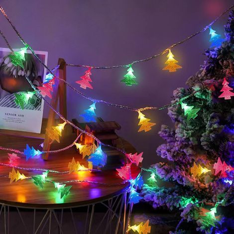 Lichterkette, 6 m, 40 LEDs, Weihnachtsbeleuchtung, LED-Weihnachtsdekoration, LED-Lichtervorhang, bunte Weihnachtsbeleuchtung für drinnen und draußen (1/5)