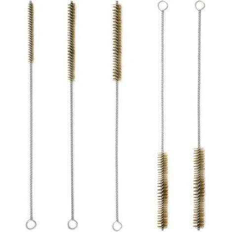 Lot de 5 brosses métalliques rondes en laiton - Brosse métallique en laiton - Brosse en acier - Brosse de nettoyage pour trous de tuyauterie - 6/8/10/12/15 mm (1/5)