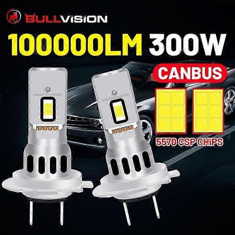 Phares LED H7 100 000 lm pour camions, compatibles Canbus 24 V (1/4)