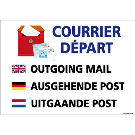 PANNEAU COURRIER DEPART (H0297) - Adhésif - 210 x 150 mm