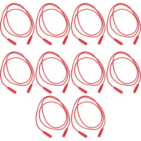 Fiche Banane Femelle-Femelle 4 mm - Câble de Test 0 75 mm² - Pour Multimètre et Banc d'Essai - 10 Pièces (1/5)