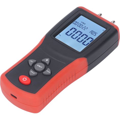 Manomètre Électronique LCD avec Rétroéclairage et 12 Unités de Mesure (1/5)