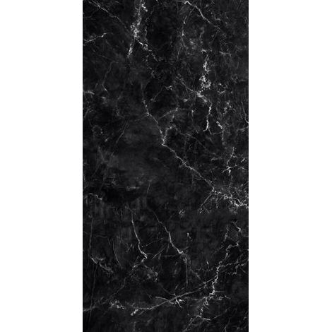 lastra decorativa in polipropilene con stampa effetto marmo opaco "black", 100x50 cm