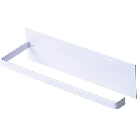 [JAMAIS UTILISÉ] Porte Essuie-Tout, Porte-Papier Cuisine Mural, Supports pour Papier Essuie Tout sans Perçage, Porte-Rouleau Cuisine en Métal, Dérouleur Sopalin Auto-Adhésif Cuisine, 25cm - Blanc (1/4)