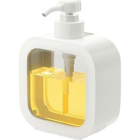 Distributeur Savon, Rechargeable Distributeur Savon Cuisine et Distributeur Savon Salle de Bain，Distributeur Liquide Vaisselle, 300ML,4 PièCes (1/5)