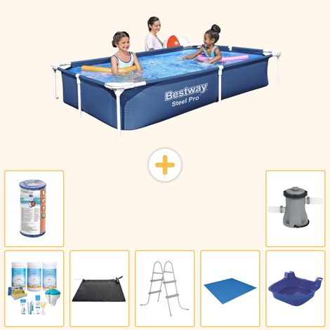 Bestway Bestway Steel Pro Rectangulaire - 221x150x43 cm - 8-pièces S22067 (1/3)