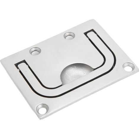 Poignée encastrée de 76 mm, carrée, anneau de levage en acier inoxydable 316, pour armoires de trappe sur les ponts de bateaux (1/5)