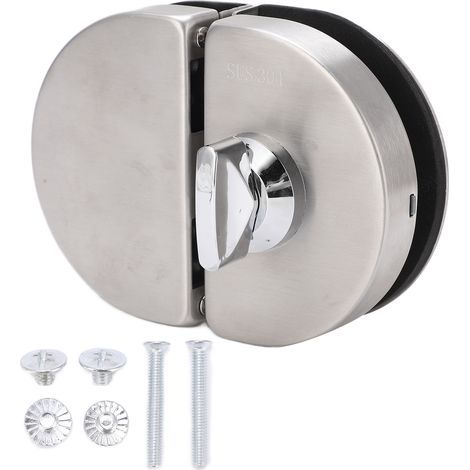 Serrure de porte en verre 97x65mm, type fendu, remplacement de surface polie brossée pour une épaisseur de 10 à 12mm (1/5)