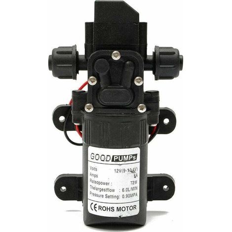 12V 70W DC Pompe à Eau Diaphragme Haute Pression Membrane Amorcage 6L/Min Bateau NF, (1/4)